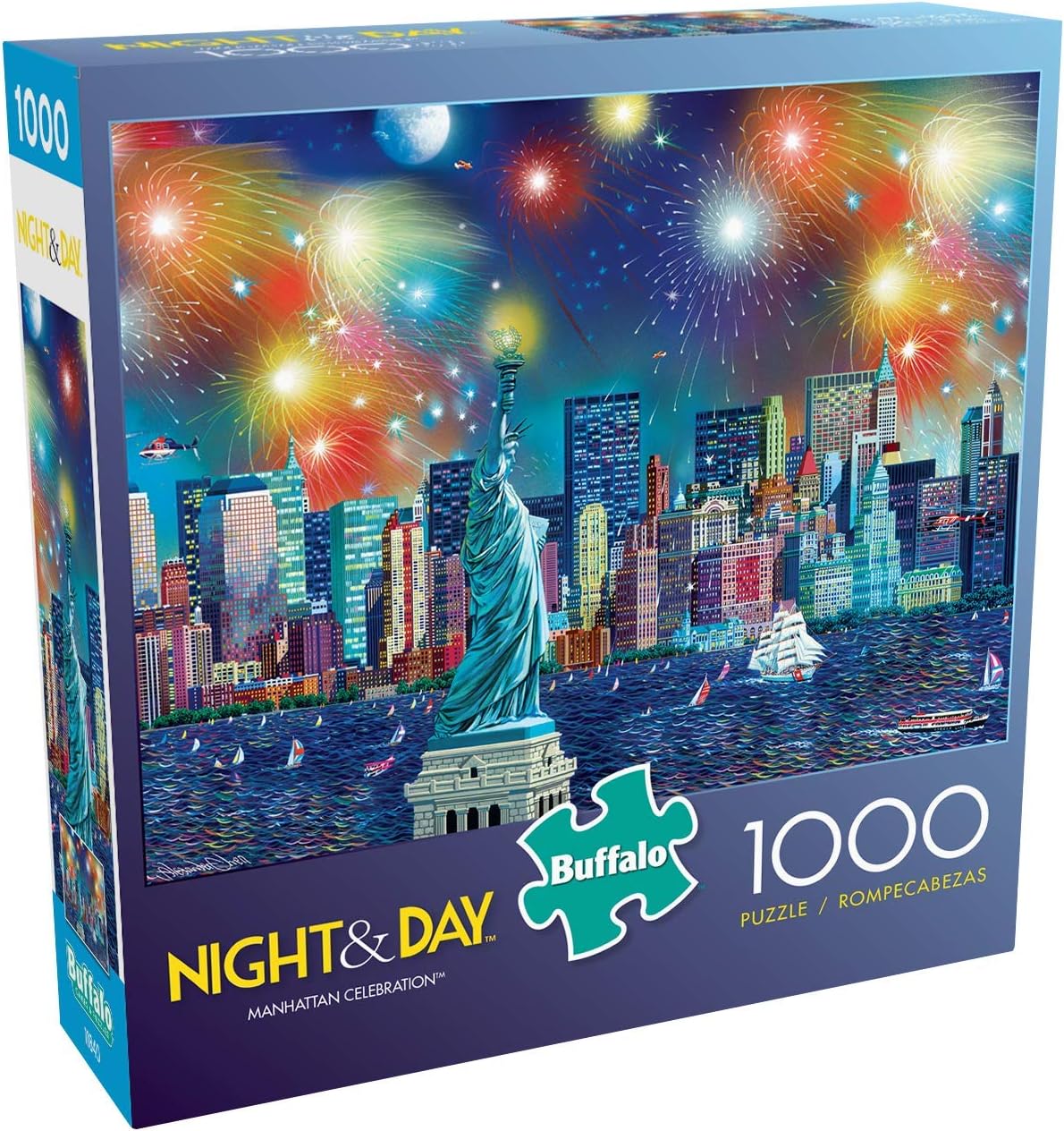 Buffalo Games - Manhattan Celebration - 1000 Piece Jigsaw Puzzle, Blue
