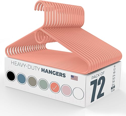 Miniatura 87 de Perchas de ropa resistentes fabricadas en Estados Unidos, paquetes a granel disponibles, plástico fuerte, perchas para chaquetas y abrigos