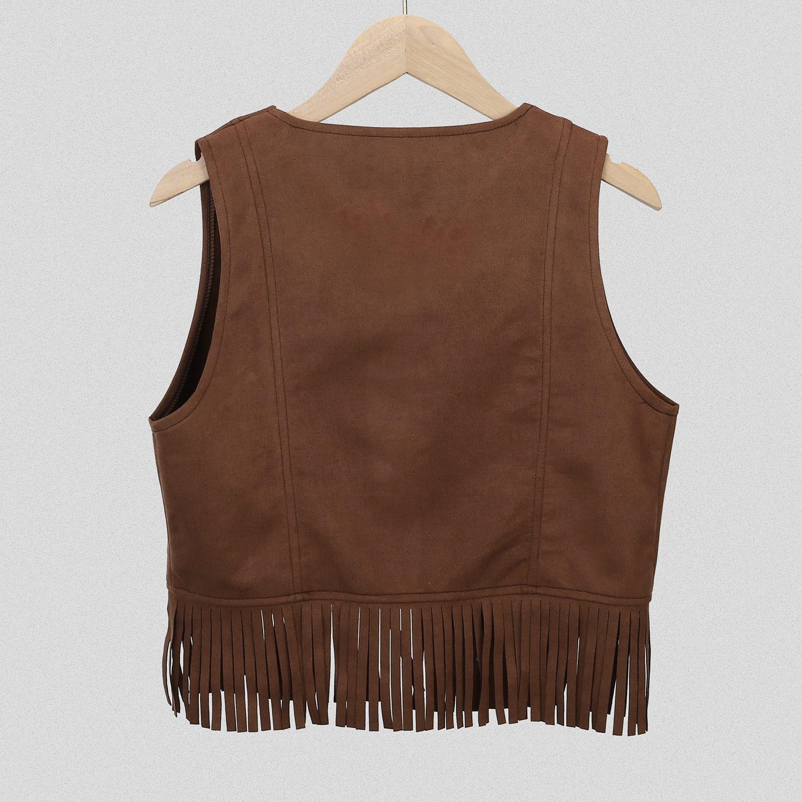 2026 - Boys Girls Western Cowboy Cowgirl Outfits Front Open Fringe Vest Party Dress Up Tassel Fringe Waist Coat Tops Costume T-Shirt - Image 6