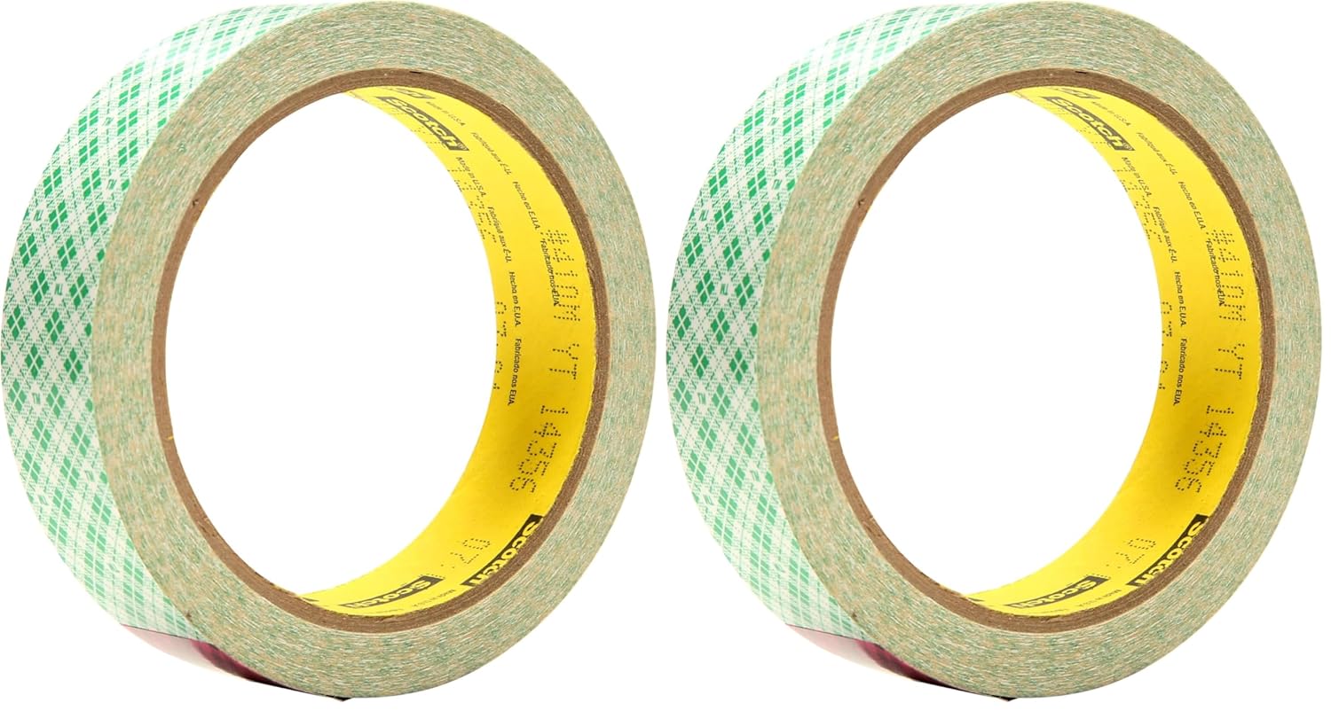 3M Double Coated Paper Tape 410M, 1" x 10 yd., 5.0 mil (Pack of 2)