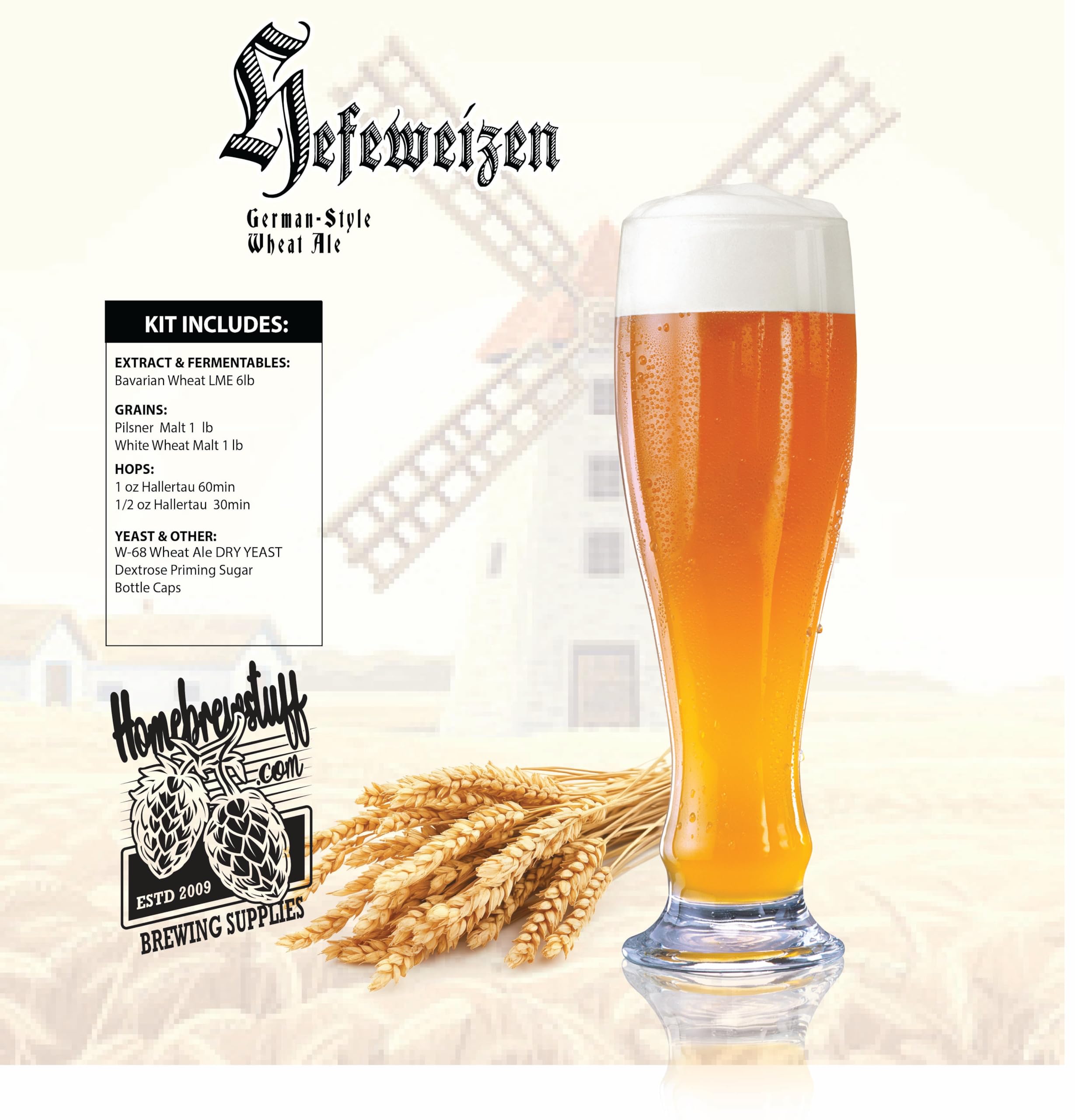 German HEFEWEIZEN ALE - Beer Brewing Recipe Kit - Home Brew Beer Ingredient Kit - 5 Gallon