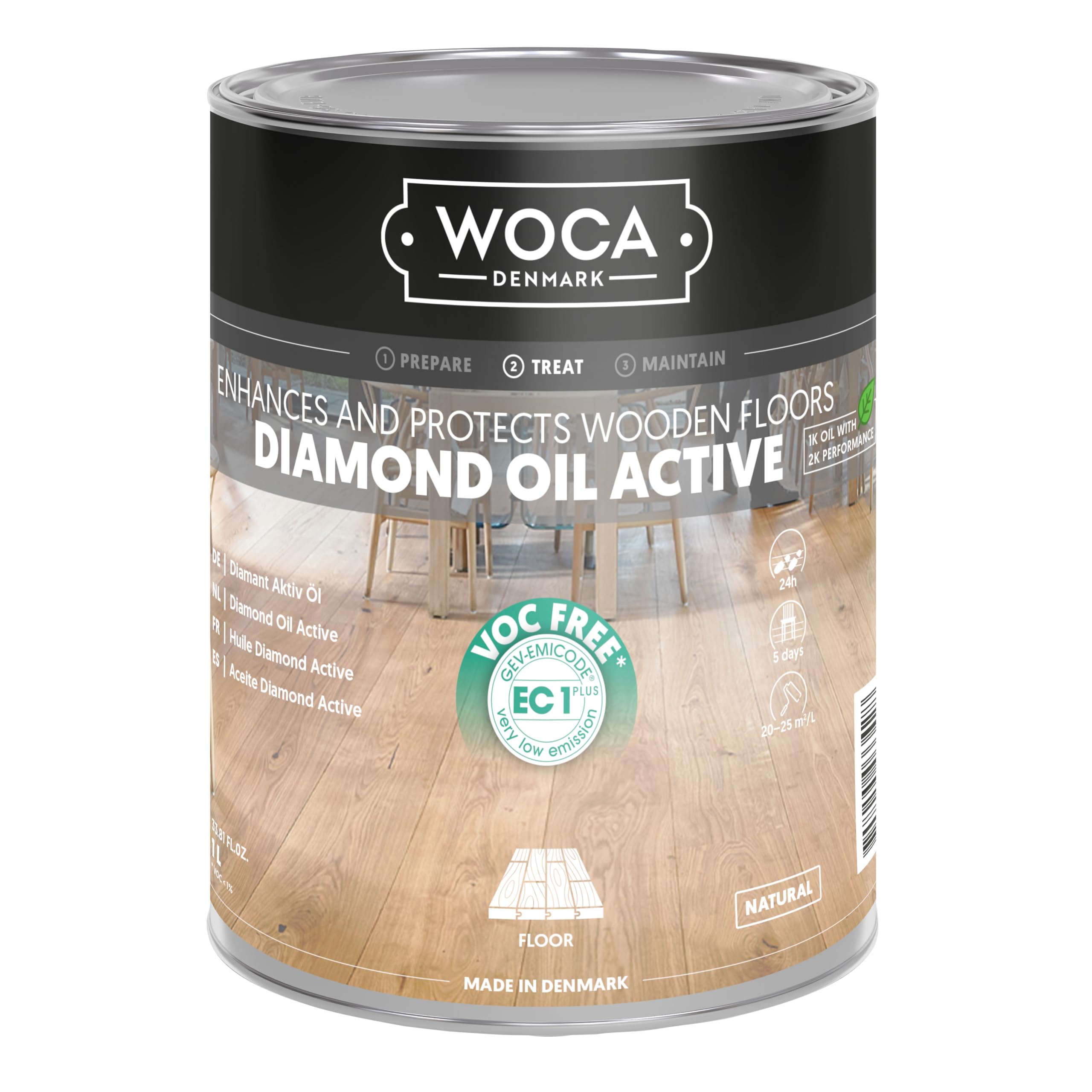 Woca Huile Woca Diamond actif, naturel 1 l, 1)