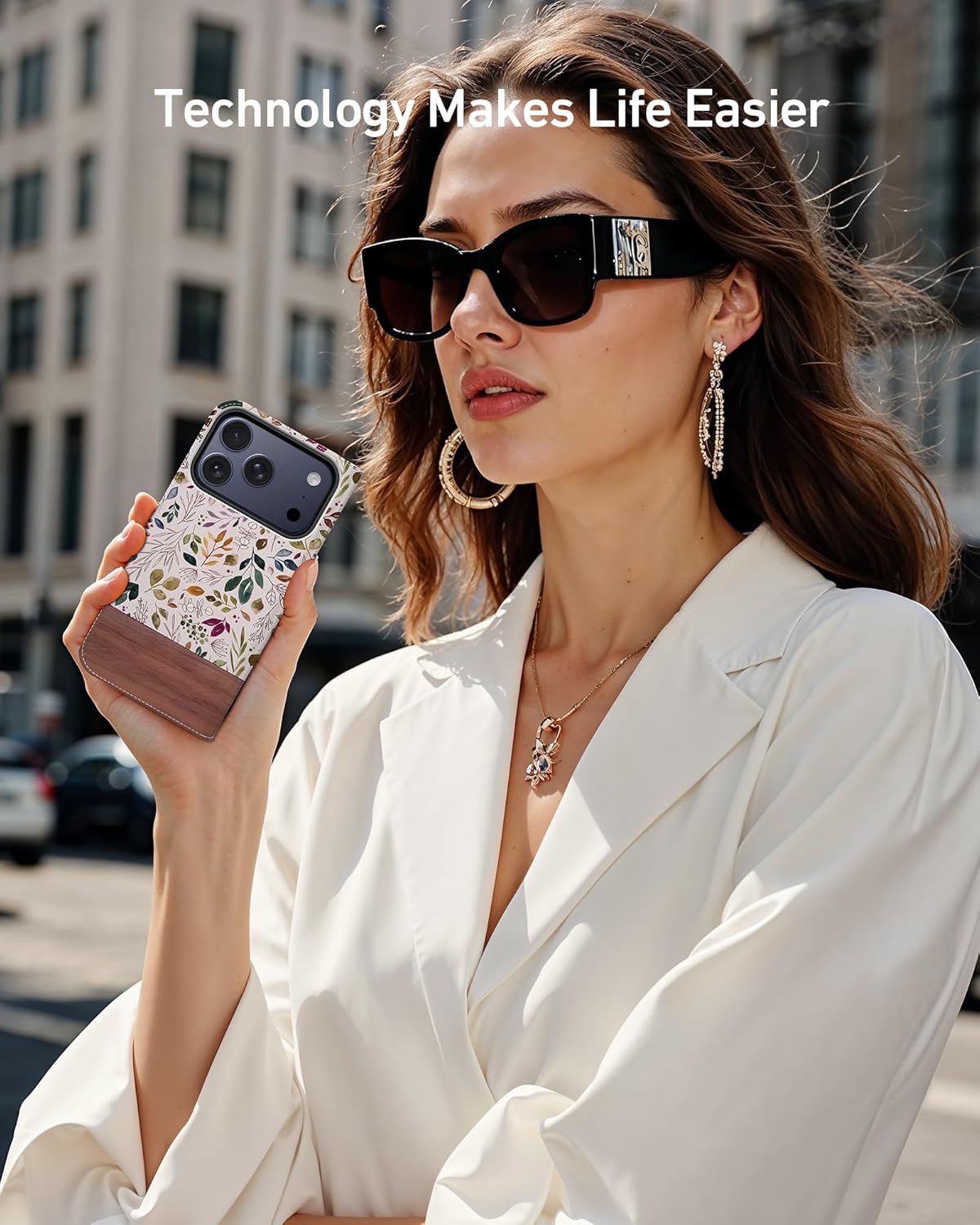 DEENAKIN for iPhone 17 Pro Wallet Case with Card Holder + Cash Clip, RFID-Blocking, Military-Grade Drop Protection, Magnetic Closure with Leather Kickstand - Vibrant Foliage - Image 6