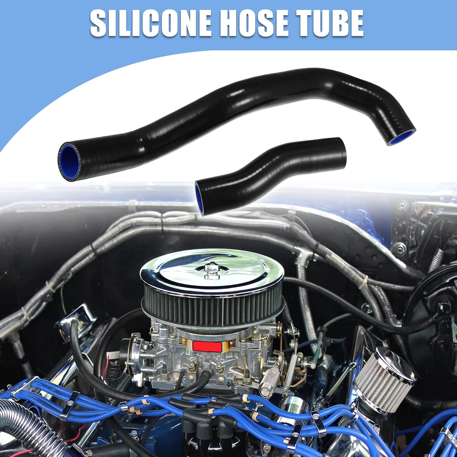 X AUTOHAUX 2 Pcs Black 1 1/4" ID Silicone Radiator Coolant Hose Pipe Tubing for Toyota for LEXUS IS300 ALTEZZA JCE10 2JZGE 1998-2005