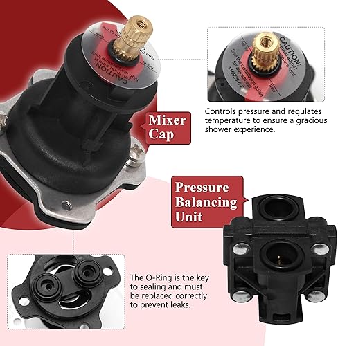 Miniatura 4 de GP76851 Tapa del mezclador y unidad de equilibrio de presión (ducha) Cartucho de piezas compatible con Kohler, reemplazo para Rite-Temp y válvula de