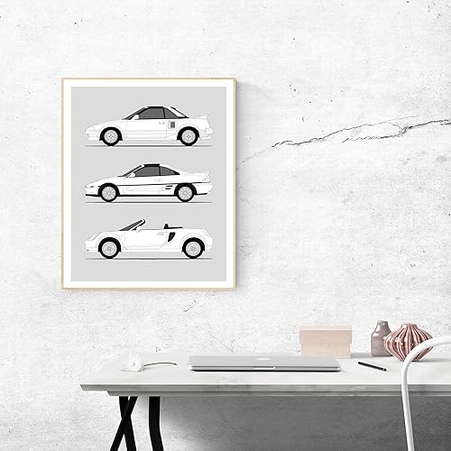 Vista 112 de Handmade Poster compatible with Toyota Supra Generations Print (Wall Art Handmade the Supra Mk I, Mk II, Mk III, Mk IV, Mk V)