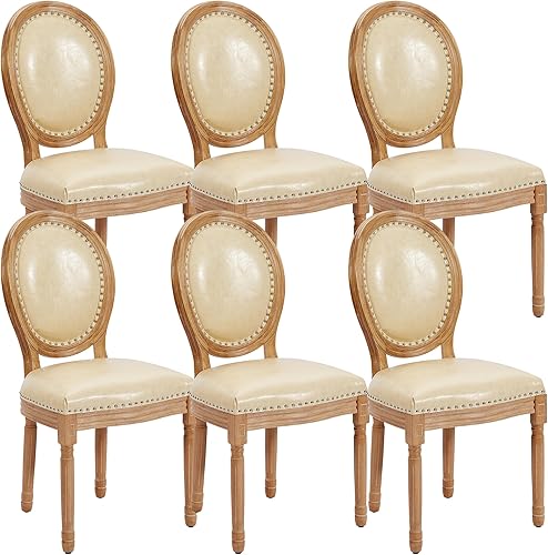 Miniatura 13 de Kiztir Juego de 2 sillas de comedor de ratán, sillas de comedor de estilo francés rústico de mediados de siglo, sillas de comedor de acento estilo