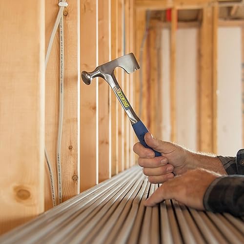 Miniatura 6 de ESTWING Martillo para paneles de yeso, herramienta de tablero de pared de 14 onzas con cara fresada y agarre de reducción de golpes - E3-11