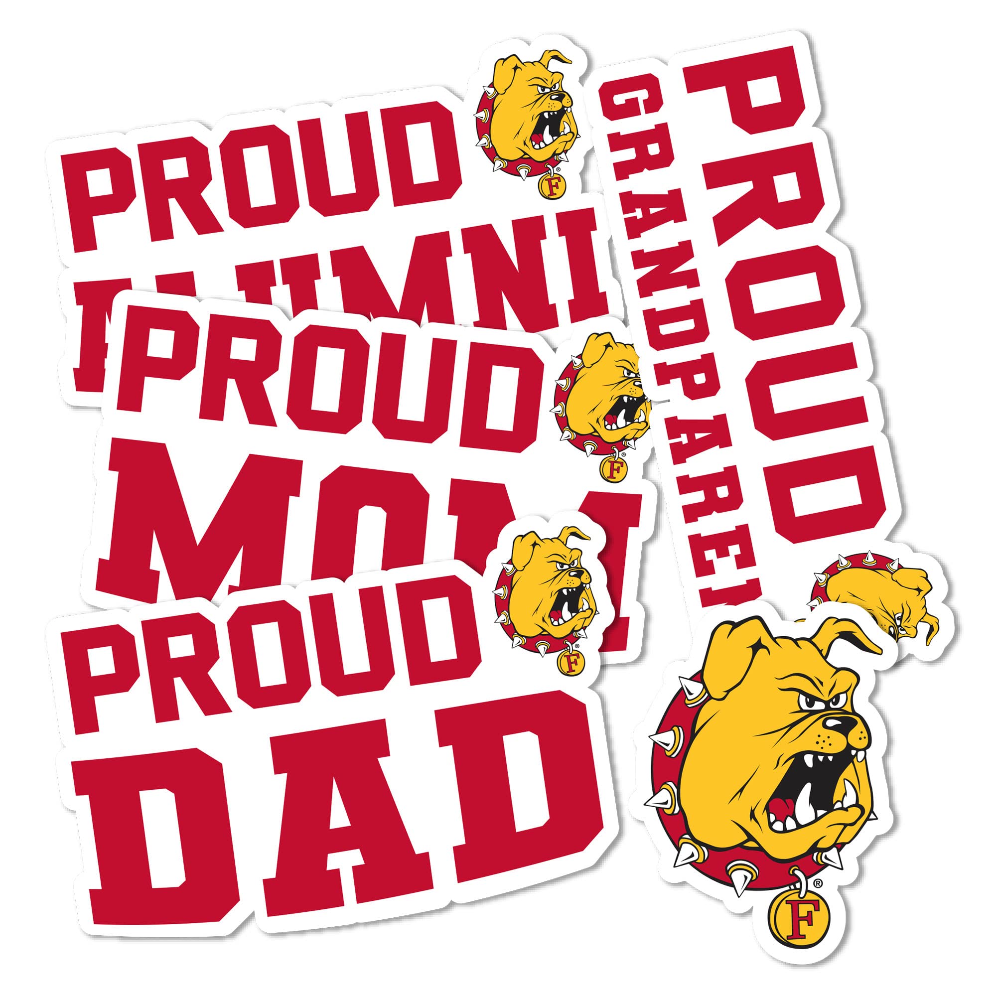Ferris State University NCAA Sticker Decal Sheet – 5 Vinyl Stickers For Laptop, Car, Water Bottle - View #3