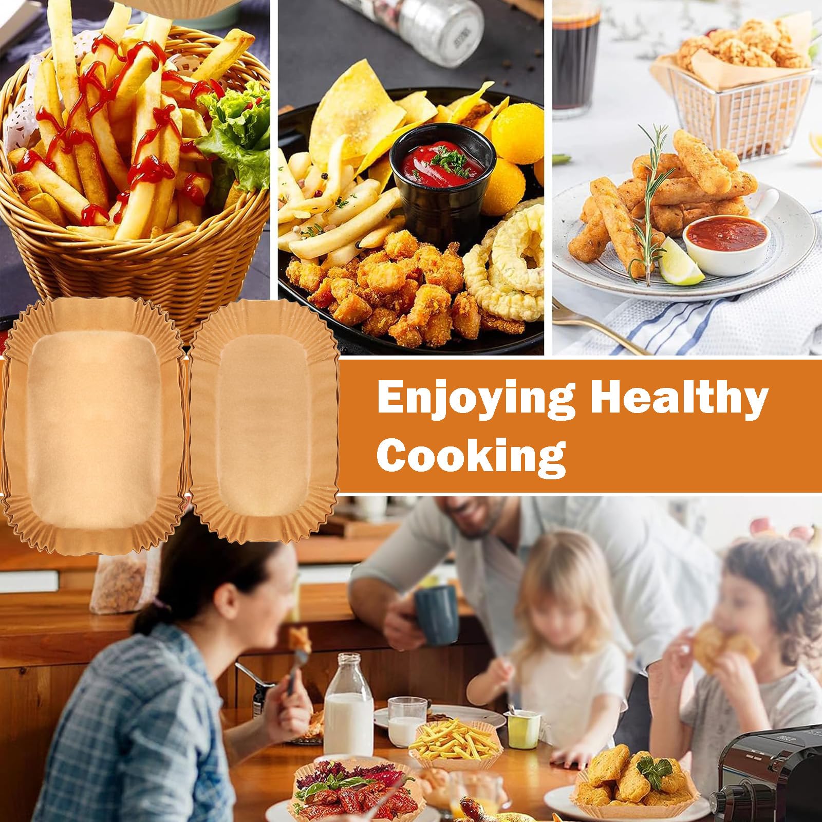 140 sztuk papieru do pieczenia Airfryer Dual Basket Airfryer 3000 seria 9 l, papier do pieczenia frytkownicy na gorące powietrze, Easy Fry 5,2 l/3,1 l, akcesoria do Airfryer do 5,5/3,5 l, 8,3