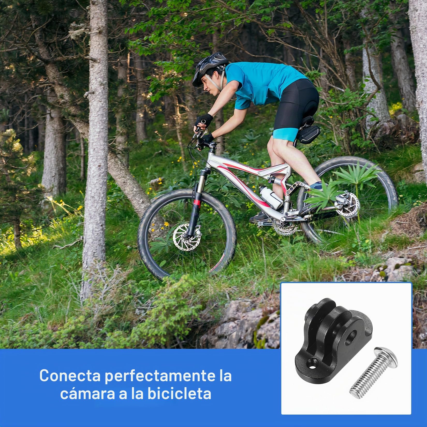 1 Juego Soporte Universal para Gopro y, Montaje para Bicicleta de Cámara de Acción y Computadora, Compatible con Edge (Distancia Entre Agujeros 22-24mm)