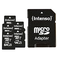 Intenso Premium microSDXC - Scheda di memoria da 64 GB, classe 10 UHS