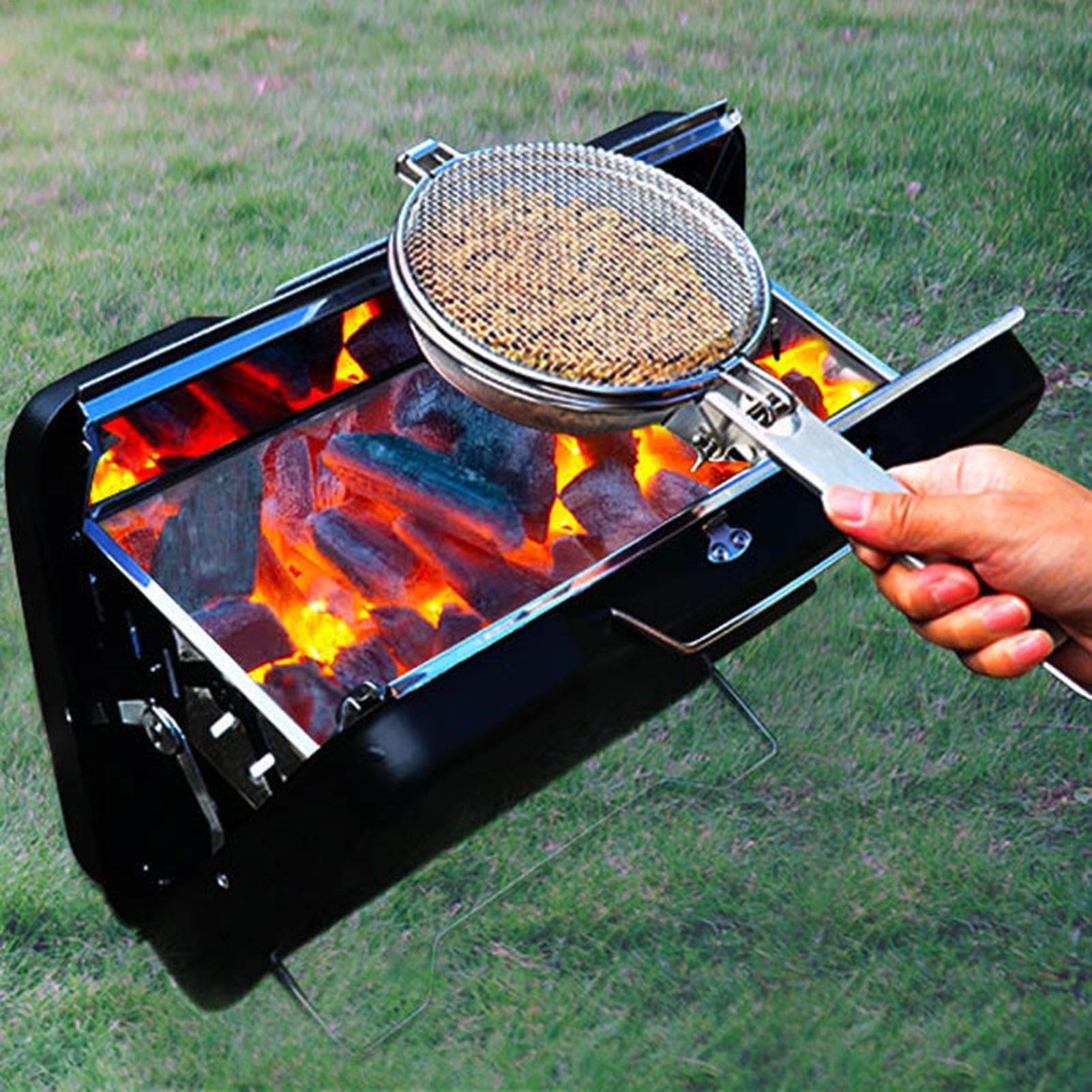 Kosz do grilla ze stali nierdzewnej, odporny na wysokie temperatury, filtr siatkowy do pieczenia ziaren kawy i grillowania na świeżym powietrzu, trwałe akcesoria do grilla ze stali nierdzewnej 304