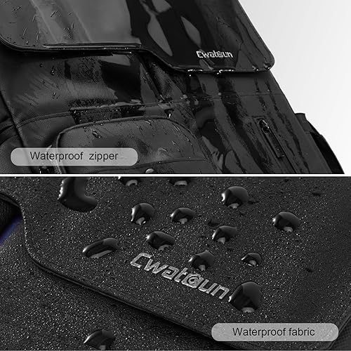 Miniatura 6 de Cwatcun Mochila impermeable para cámara, bolsa multifuncional para fotografía de viaje, con compartimento para laptop de 15.6 pulgadas y soporte