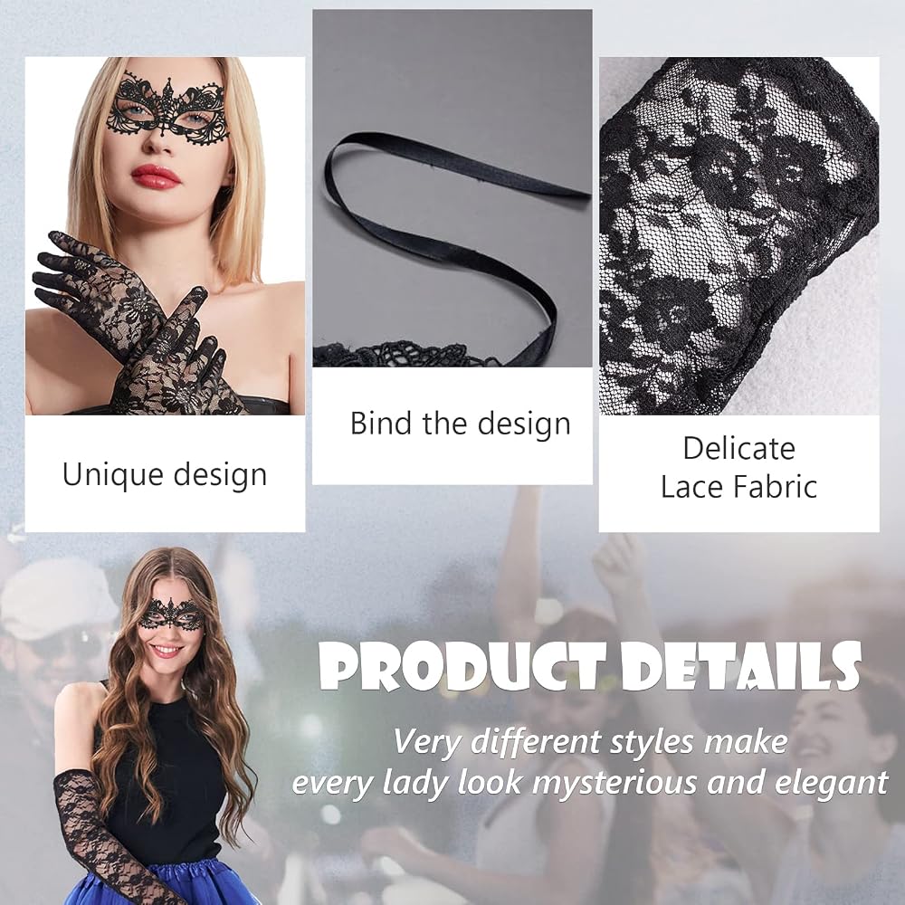 Pack De 10 Máscaras De Encaje Venecianas – Antifaces De Tela En 10 Colores, Con Cinta Ajustable, Ideales Para Mascaradas, Carnaval, Halloween Y Fiestas De Disfraces Y Cosplay