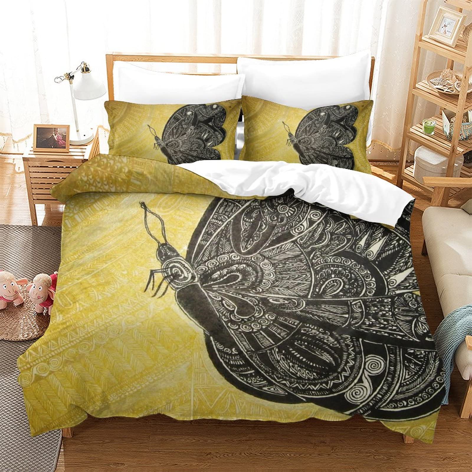 Housse de couette animal 3D 220x240 cm avec 2 taies en microfibre
