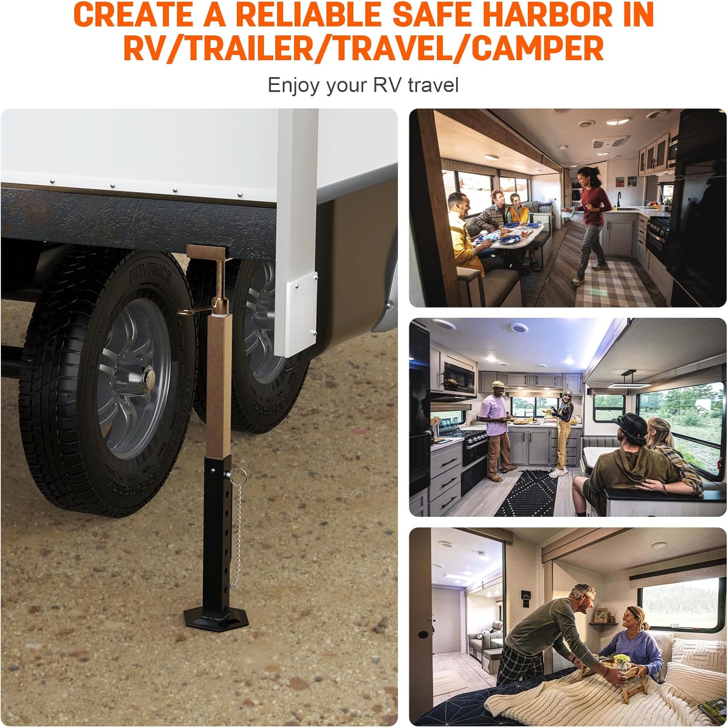 RV Slide Out Support Jacks, RV Slide Out Supports Stabilizer Jacks 2 Pcs Adjusted from 15'' to 35'', Heavy Duty Rust Resistant Steel for 5th Wheel 5000 lbs Capacity, Camper Supports Stabilizer Jacks
