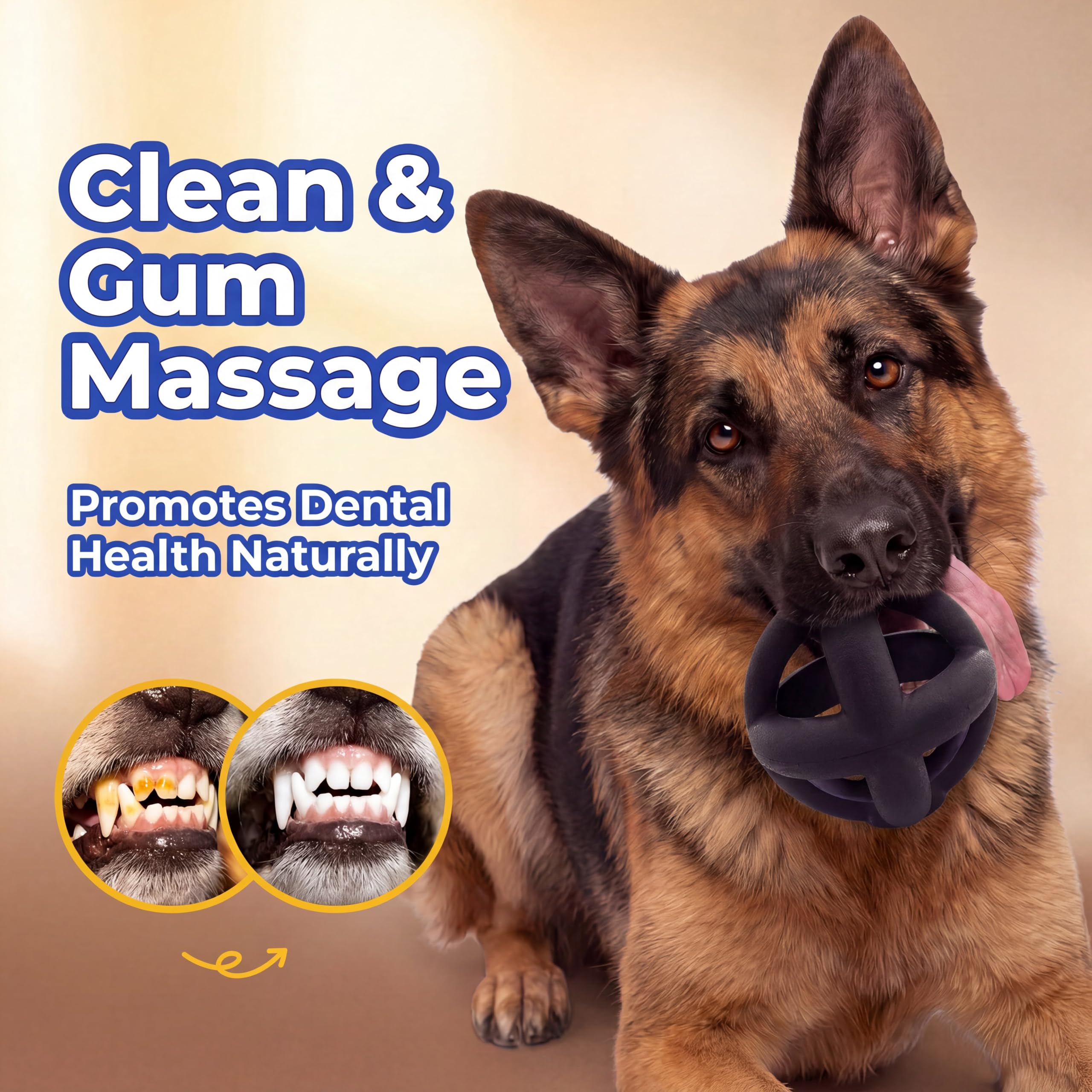 Balle en caoutchouc naturel à mâcher pour chien, jouet à mâcher robuste, pratiquement indestructible, durable, jouet pour animaux domestiques pour les races agressives