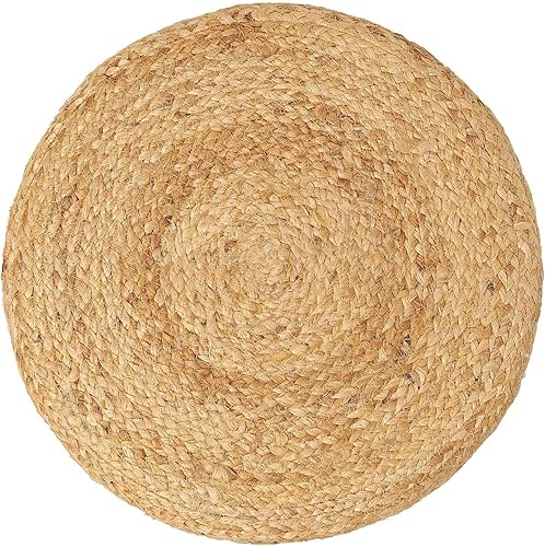 Miniatura 36 de REDEARTH · Taburete otomano de puf cubo, puf trenzado de yute para la sala de estar, dormitorio, guardería, patio, salón y otras habitaciones (14.5