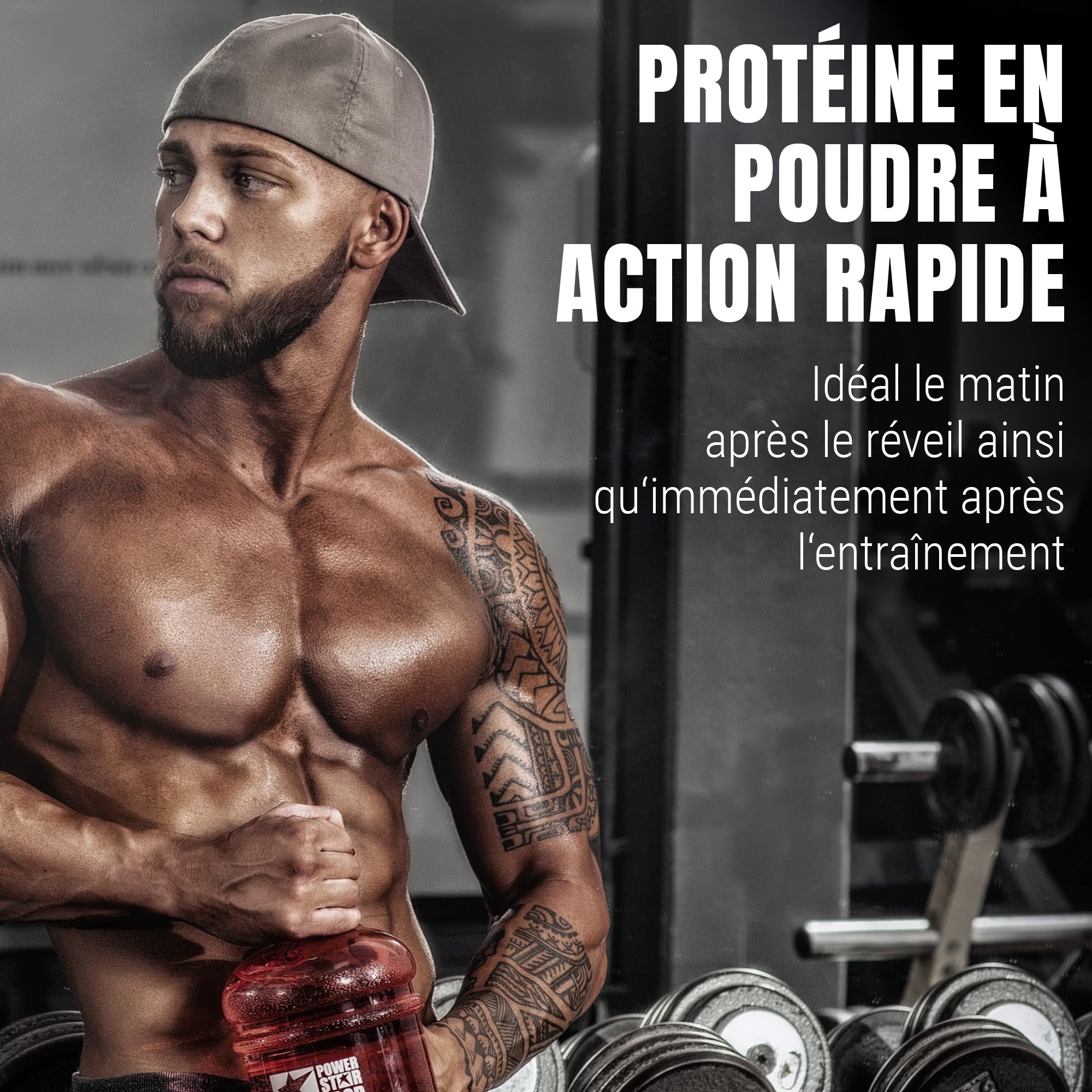 Powerstar SOY 90+ | 1kg Isolat de Protéine de Soja | Fabriqué en Allemagne | Alternative végétalienne à la Whey Protein Powder | Sans OGM | Poudre de Protéine Végétale sans Lactose | Fraise