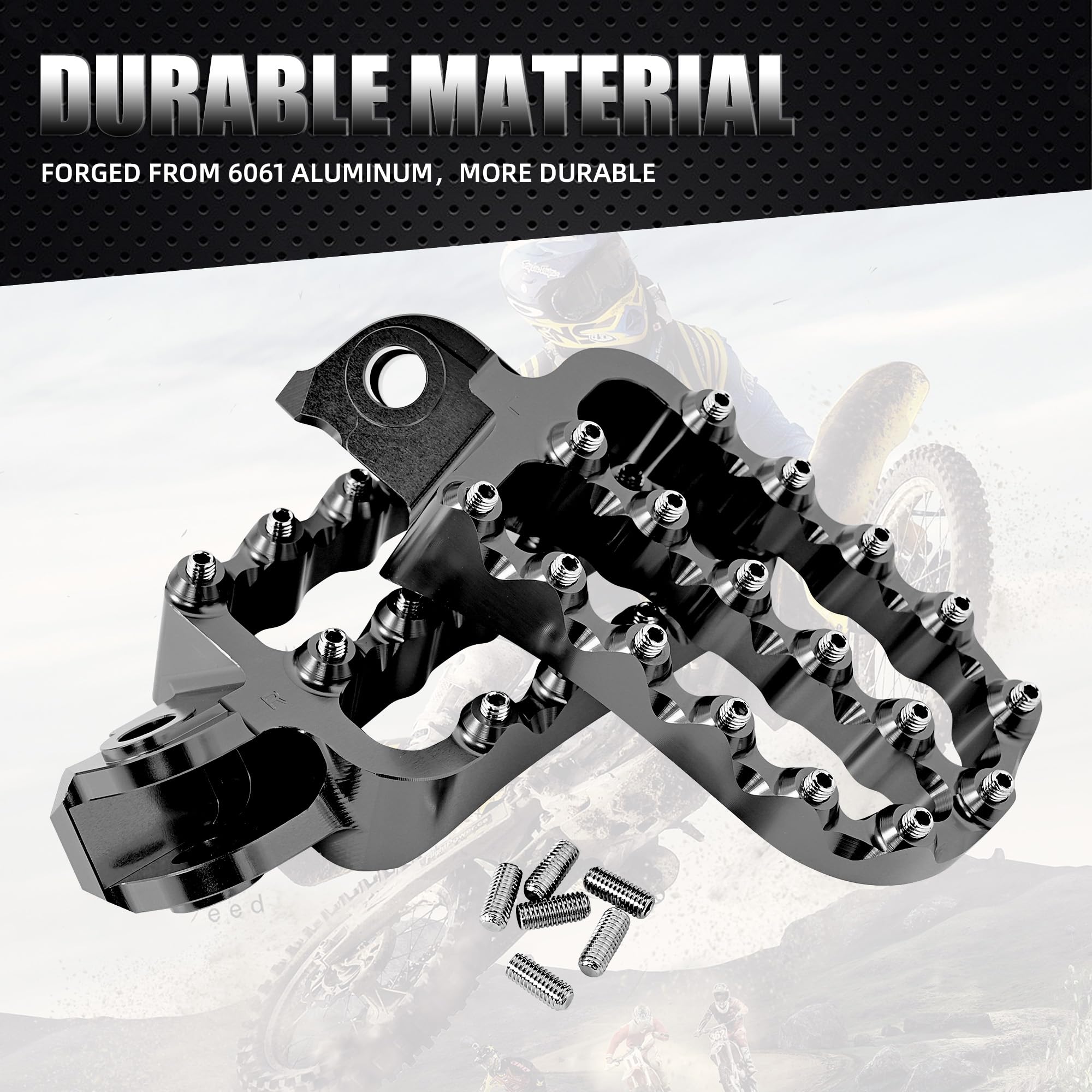 Pedane in alluminio Pedalini Pedali Poggiapiedi Compatible with KTM 690 Enduro/R 2008-2022,790 Adventure/R, 890/950 Adventure, 1190 Adventure R 2014-2016, vedi montaggio nero