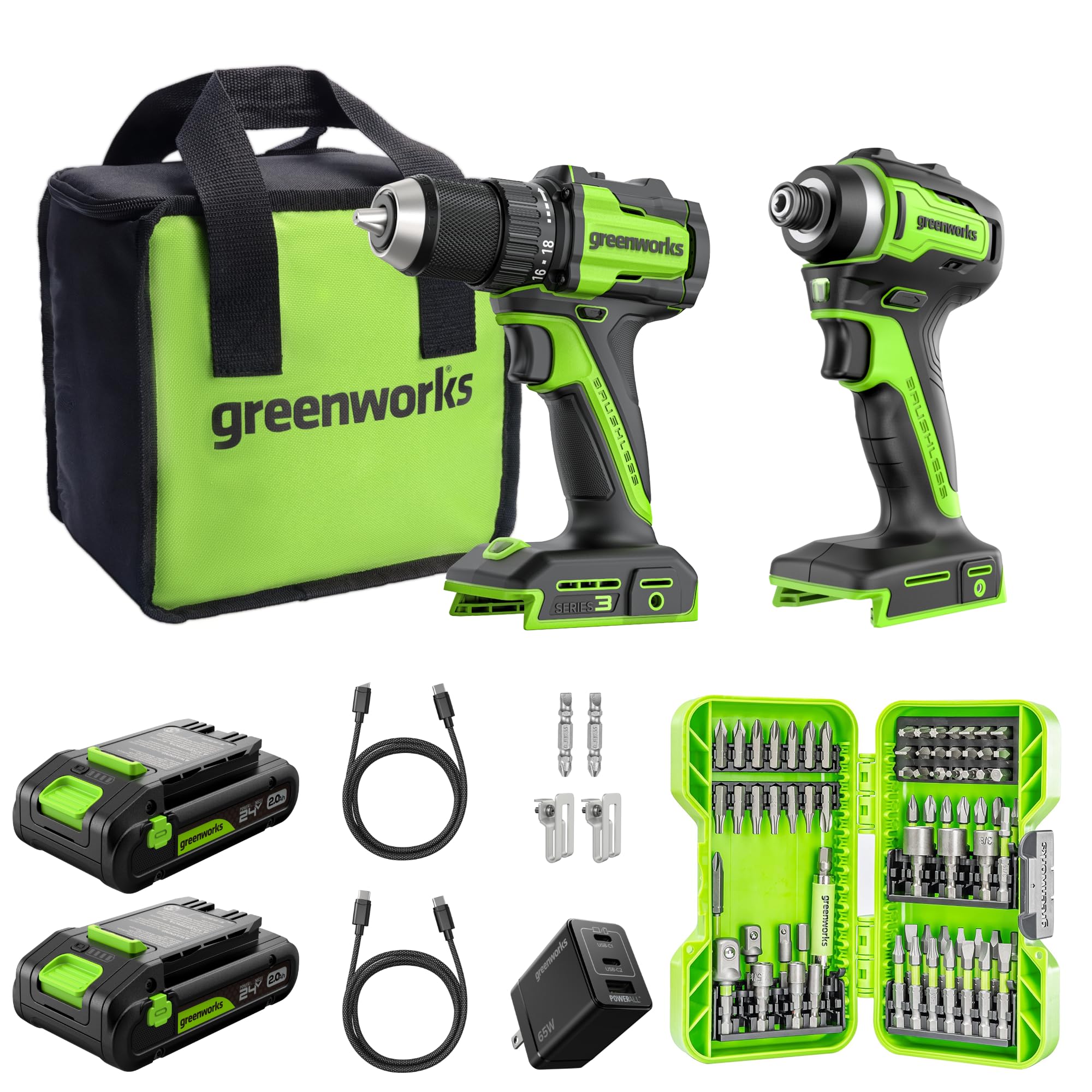 OUTLET商品♠ BASSOLS 4点セット モンドリアン　グリーン WD Amazon.com: Greenworks 24V Cordless Brushless 400 in-lbs Drill+