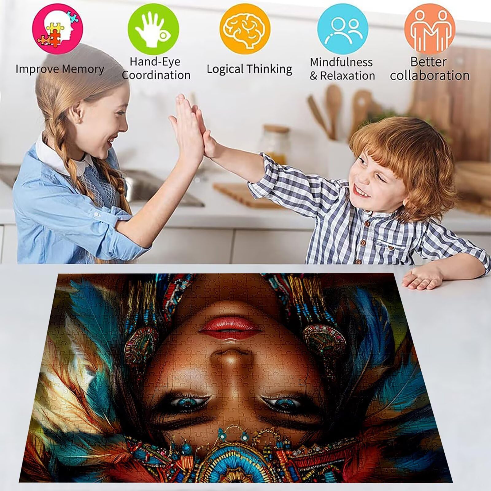 Puzzle 3000 elementów Afryka puzzle dla dorosłych kobiet 122 x 81 cm Unikalne rzemiosło klasyczne 3D drewniana układanka do rodzinnych gier aktywnych, układanka zrób to sam do dekoracji ścian domu