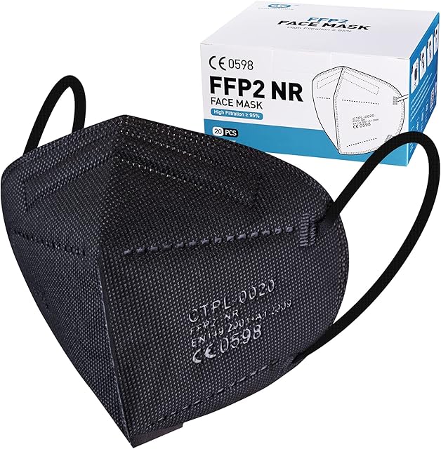 Nufasion 20pcs Christmas FFP2 Face Mask, CE Certified KN95 Mask 5-Layer Filtration Rate Over 94% Protective FFP2 Mask Individually Packaged Face Mask High Filter Respirator Mask For Adults&Teens