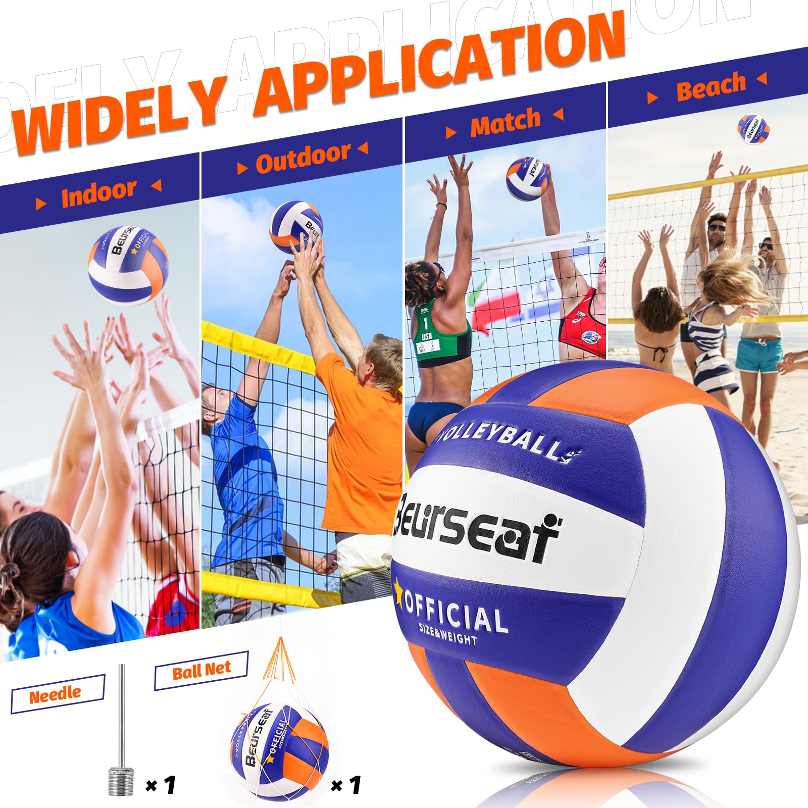 Pelota Voleibol, Balon Voley Playa Tamaño 5 para Interior y Exterior
