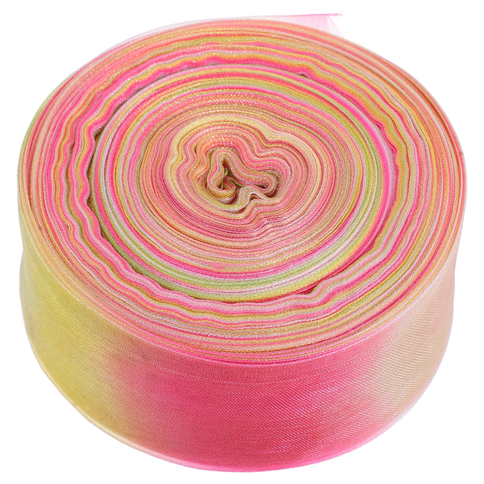 3,6cm Breites Schimmerndes Chiffonseidenband mit Farbverlauf 45m Lang Leicht Formbar Luxuriöses Geschenk und Dekoband für Bastelarbeiten und Geschenkverpackungen
