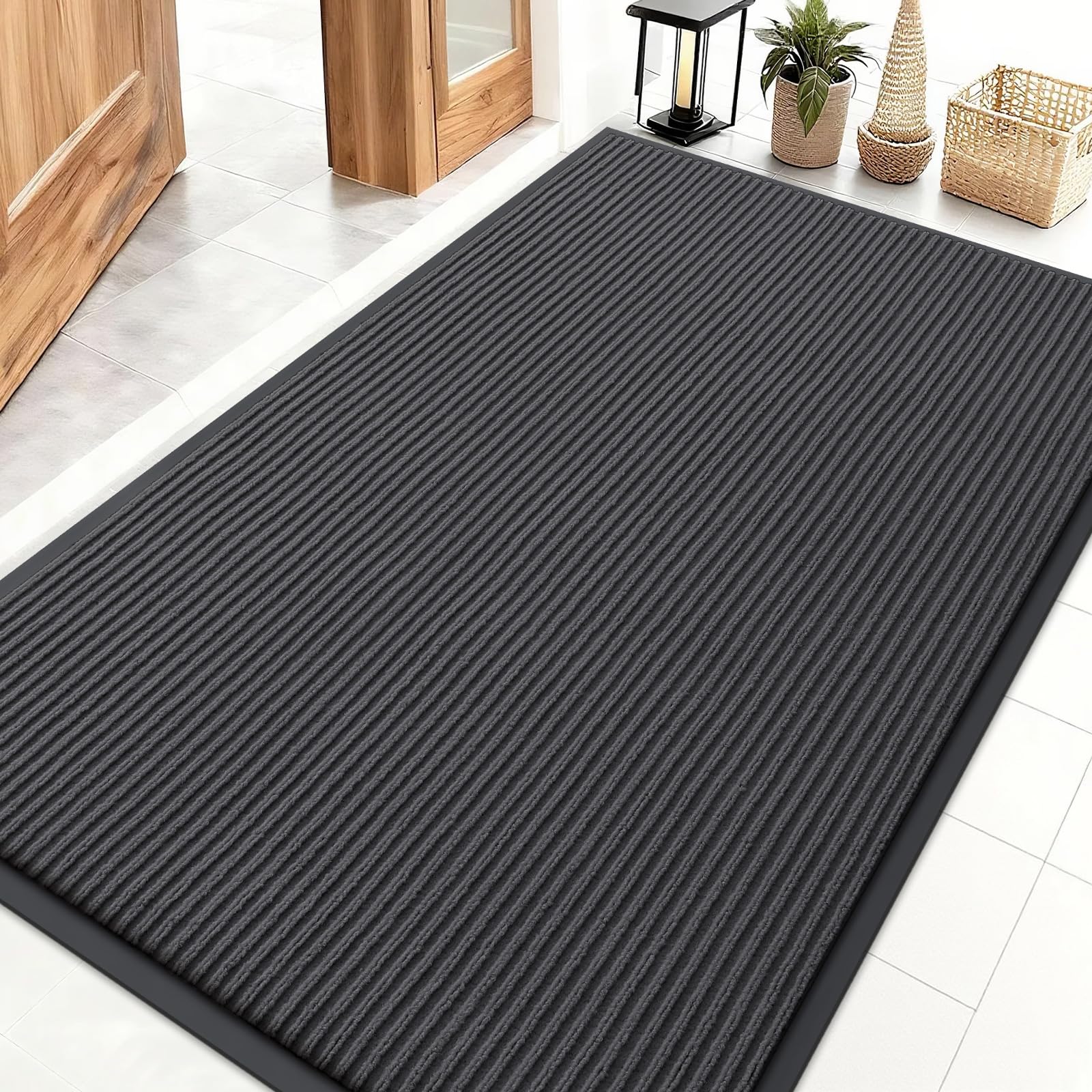 OLANLY Front Door Mat Indoor Outdoor Entrance, Waterproof Heavy Duty Doormat, Fade Resistant, Low Profile, Easy Clean Patio Porch Welcome Floor Mats for Entry, 29.5x17, Beige — view 53
