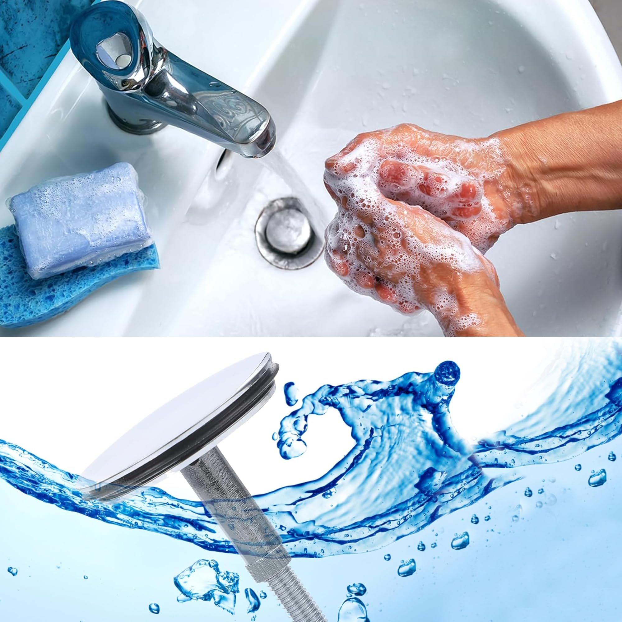 Bonde D'évier Sans Trop-plein Pour Lavabo De Salle De Bain Sans Trop-plein - Bouchon De Vidange De Type Poussoir