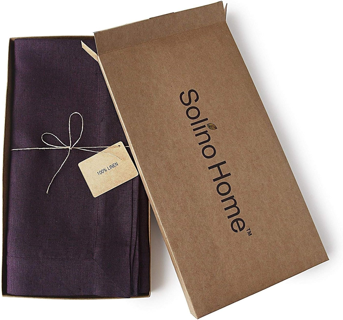 Solino Home Grape Linen Tablecloth 54 x 72 Inch - Athena, 100% Pure Linen Rectangle Tablecloth - Machine Washable Table Cloth for Spring, Summer
