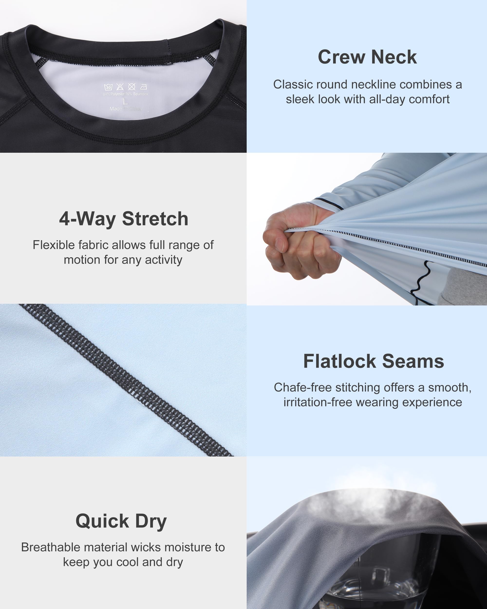 Roadbox Men's UPF 50+ Sun Protection Shirt Long Sleeve, Quick Dry Breathable Rash Guard for Swimming Fishing, Hiking & Running - Image 4