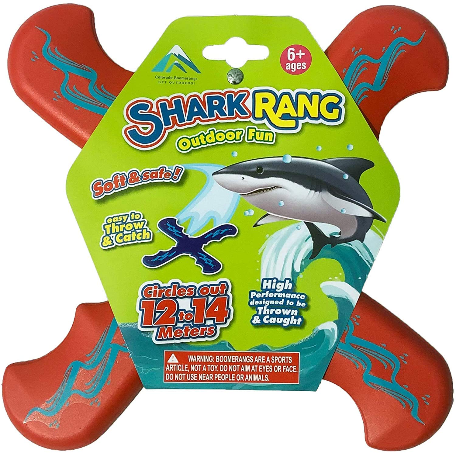 Shark Rang Boomerang Soft Foam Sports Boomerang-Great Beginner Boomerang for Kids or Adults