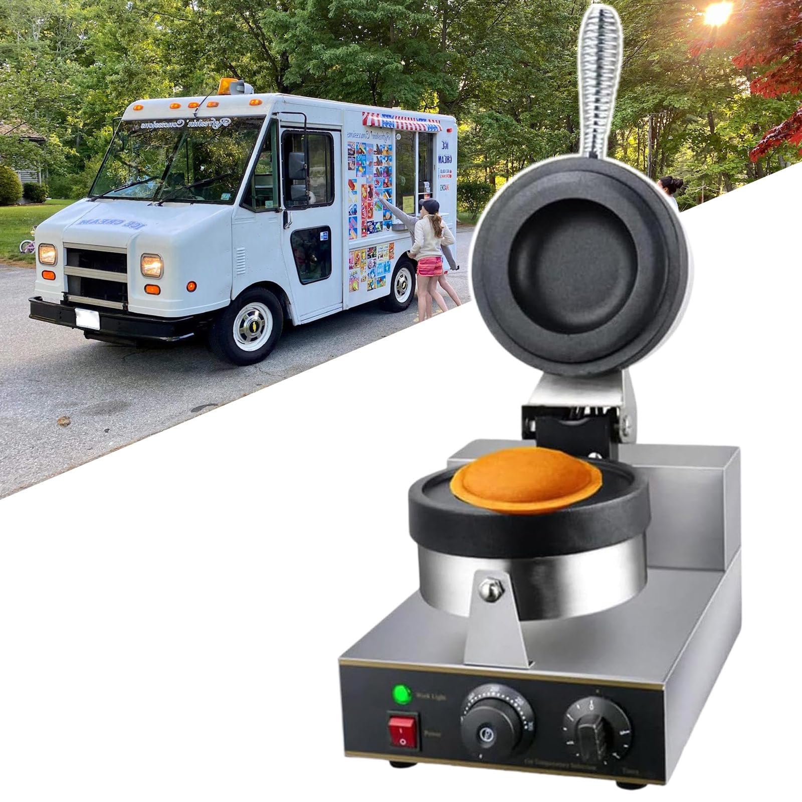 Pressa per Sandwich Riscaldante Bifacciale, Macchina per Hamburger con Ripieno di Gelato, Macchina Elettrica per Panini, per Uso Domestico O Commerciale,220V