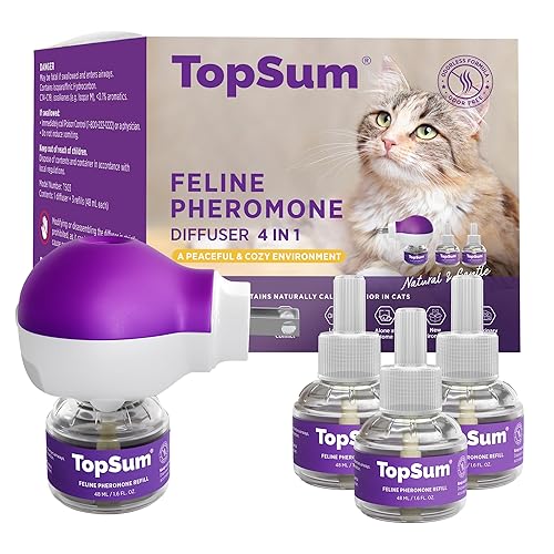 TopSum Cat Pheromones Calming Diffuser: 1 Diffuser & 3 Refills