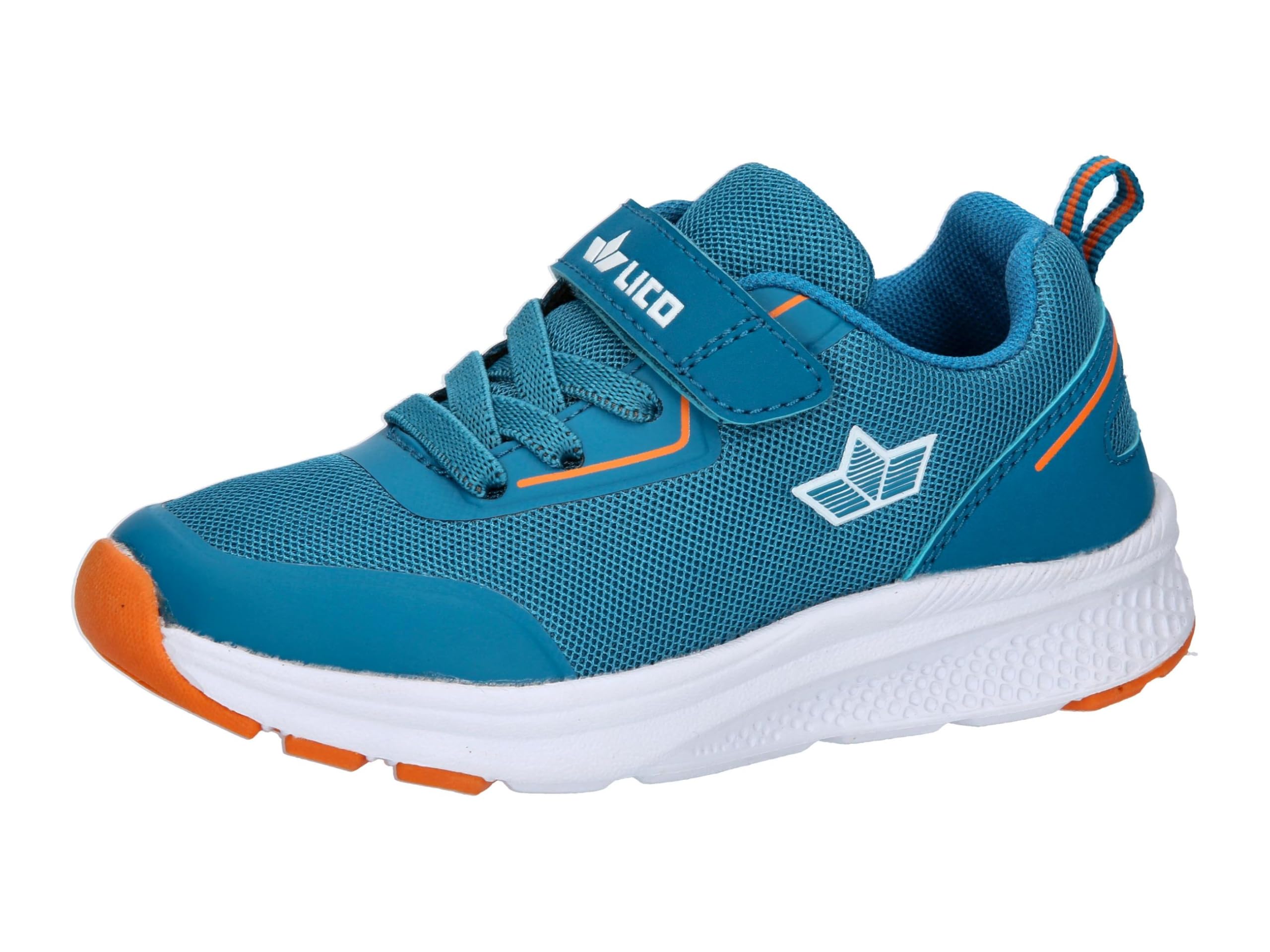 Lico Boys' Chase Vs Trainers, Petrol White Orange, 3.5 UK