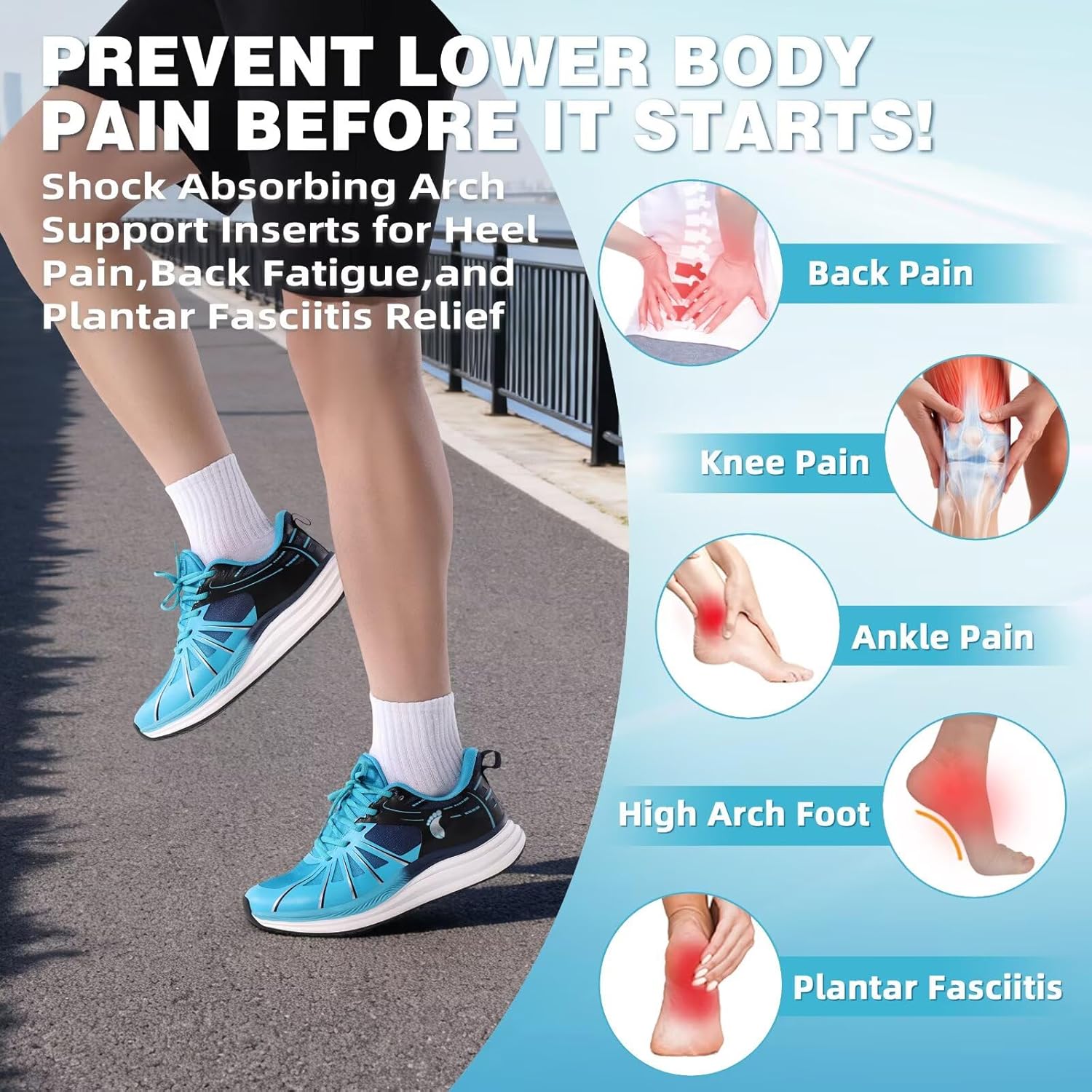 Men's Orthopedic Road Running Shoes: Comfortable Casual Arch Support Plantar Fasciitis Orthotic Sport Sneakers, Supportive Athletic Tennis Working Walking Shoes for Foot Heel and Pain Relief - Image 5