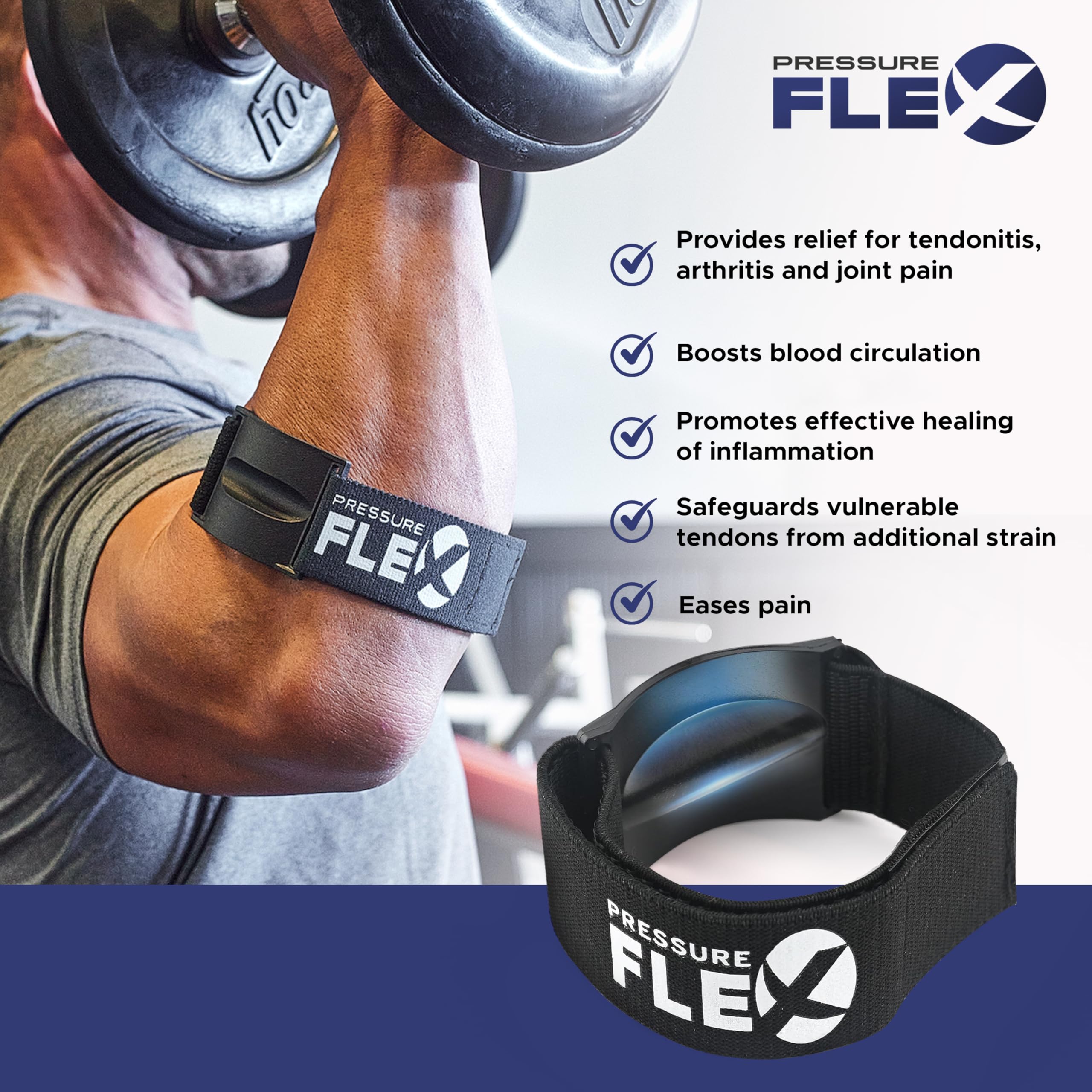 Codera para tendinitis y alivio del dolor de codo de tenista, cómoda correa de codo de golfista, para hombres y mujeres.