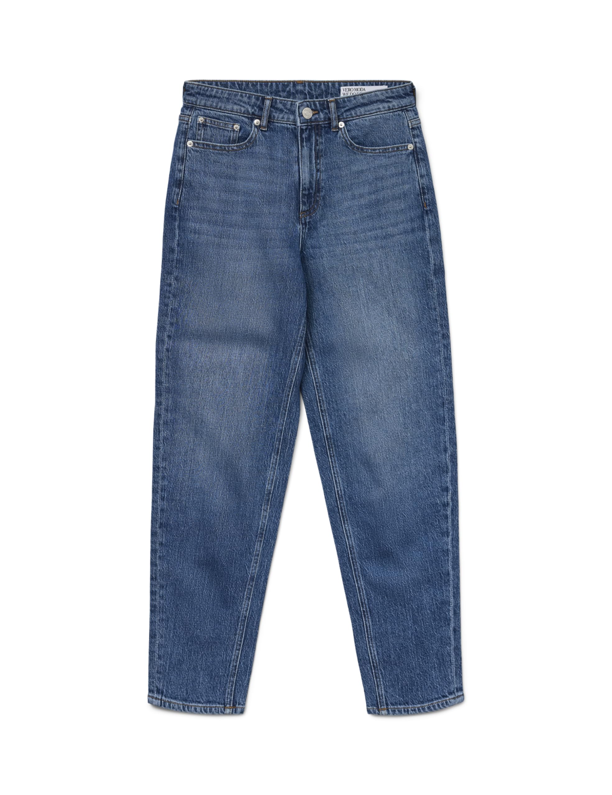 VERO MODA Female Mom Jeans High Waist Jeans, Medium Blue (Medium Blue Denim), 28W x 30L