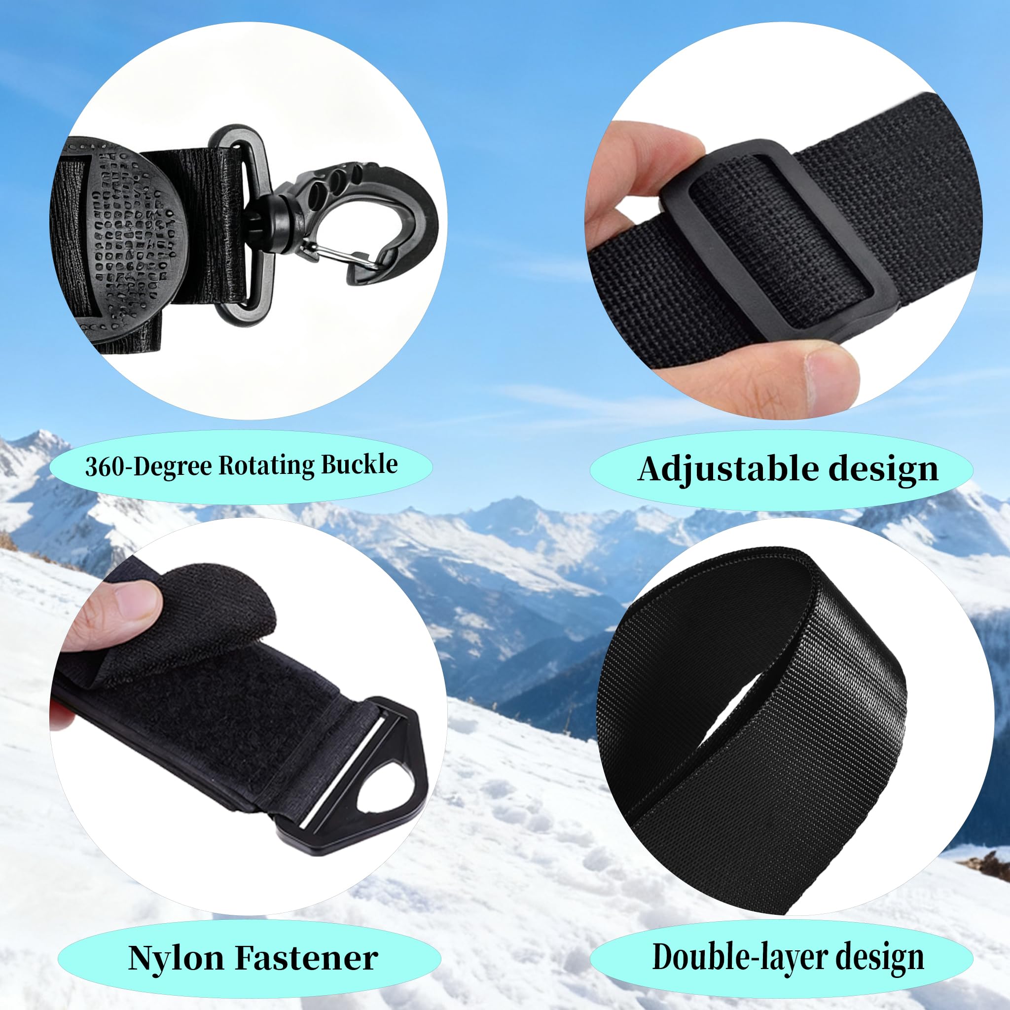 Sangle de Transport Réglable pour Ski, Bâton et Snowboard