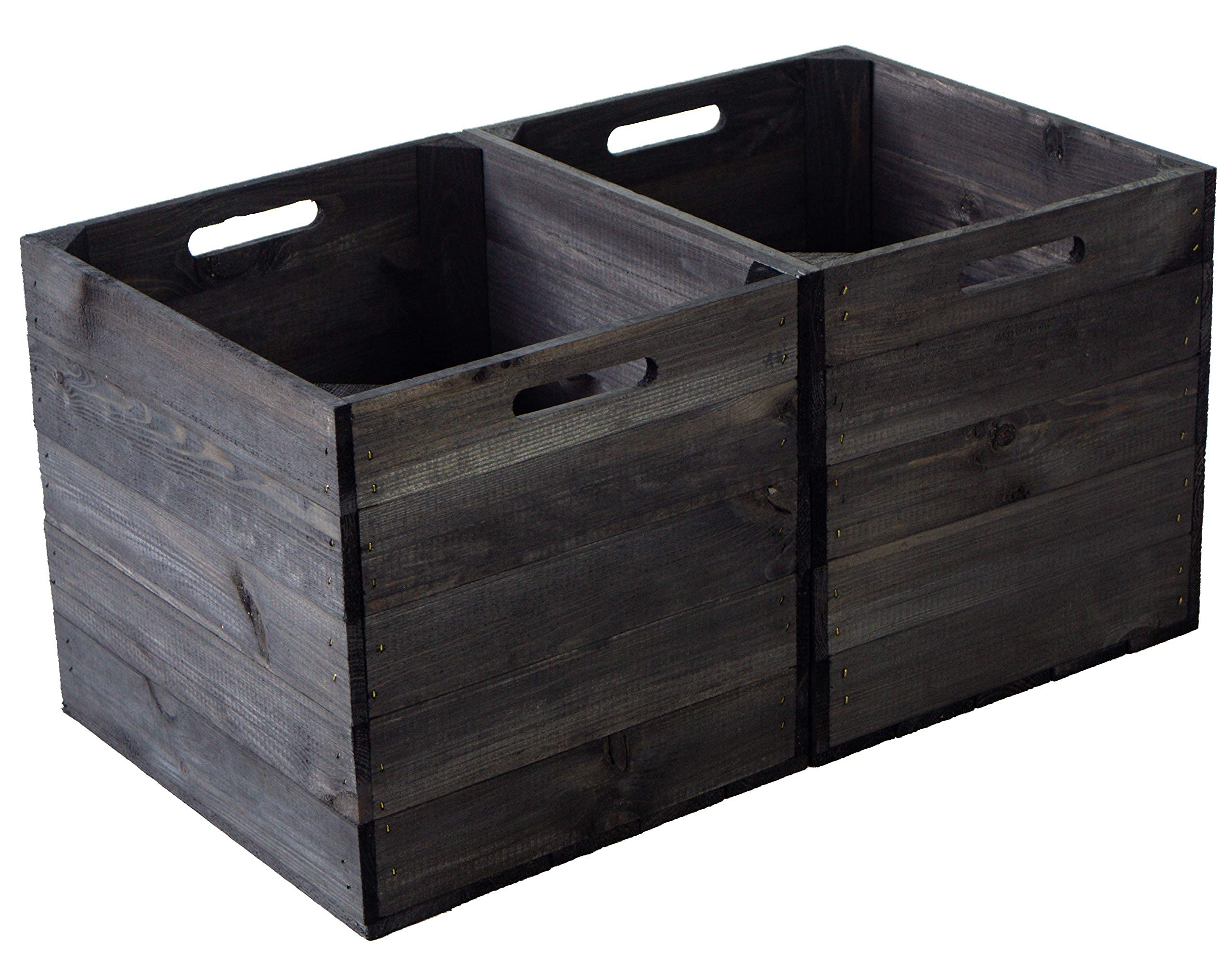 3er Set Holzkiste Aufbewahrungskiste Schubladenbox passend für alle Kallaxregale und Expidit Regale Kallaxysteme Weinkiste Obstkiste Regalkiste Maße 33x37,5x32,5cm Kallax boxen (3er set schwarz)