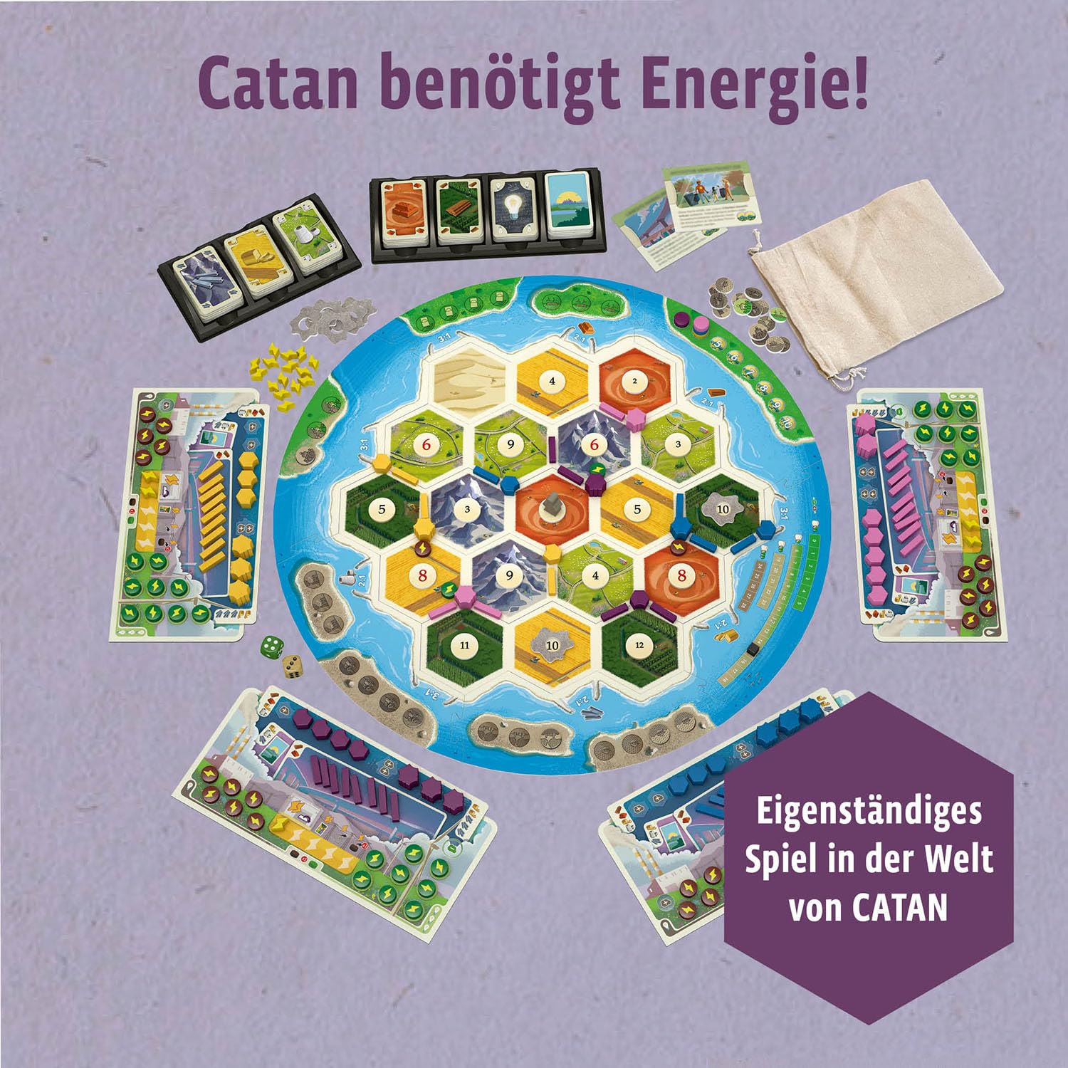 Kosmos Catan - Energien, eigenständiges Grundspiel für 3-4 Personen | Ab 12 Jahren, Brettspiel-Klassiker Siedler von Catan, Strategiespiel, Gesellschaftsspiel