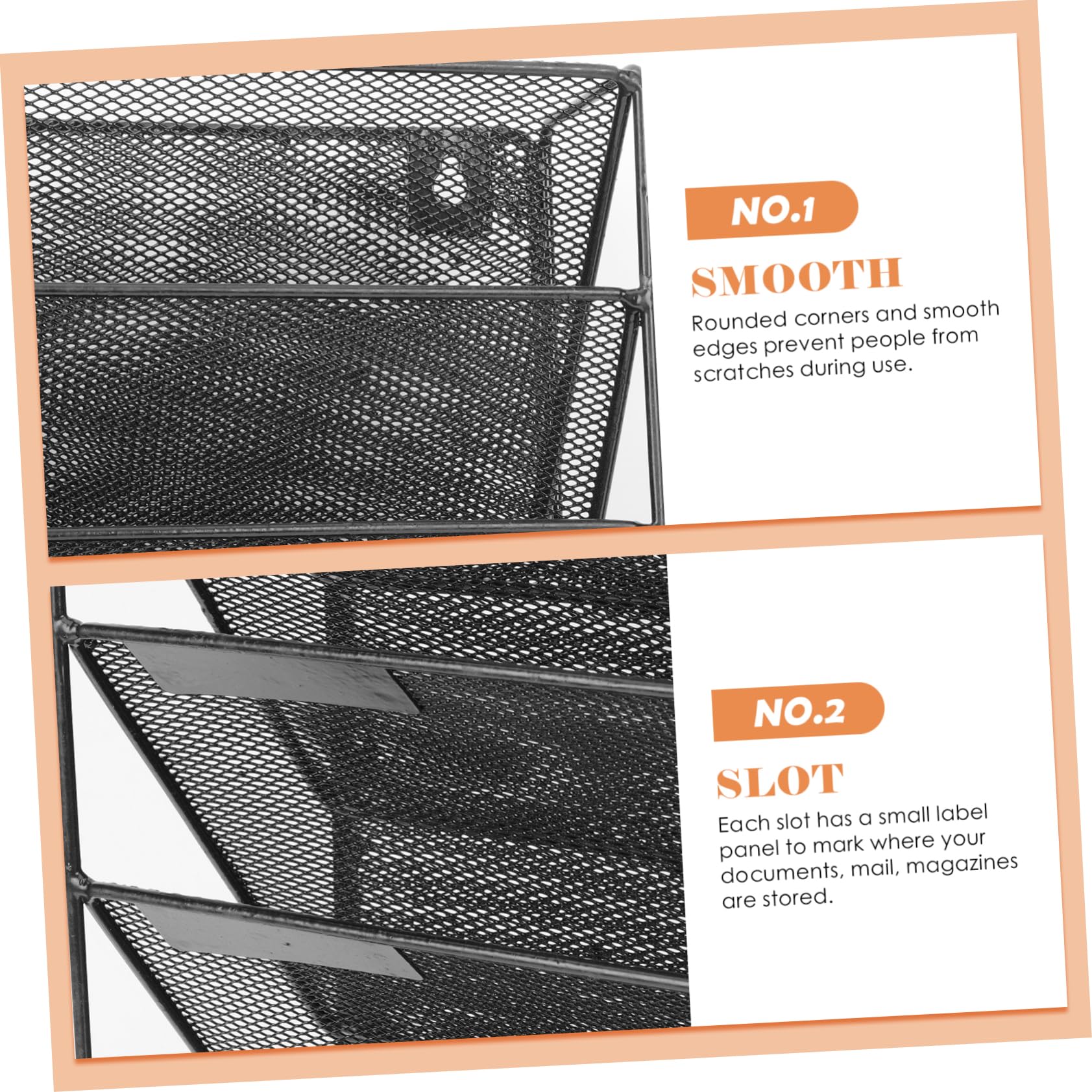 KALLORY Hanging File Organizer for Wall Multi-function Document Storage Rack File Holder for Home Office and Keeps Workspace Organized