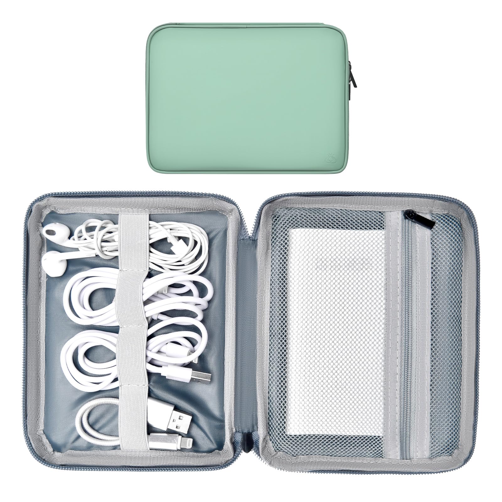 miloocul Leather Cord Organizer Travel Waterproof Travel Cable Organizer Bag Portable Tech Organizer Travel Case for Charger Electronic Accessories(