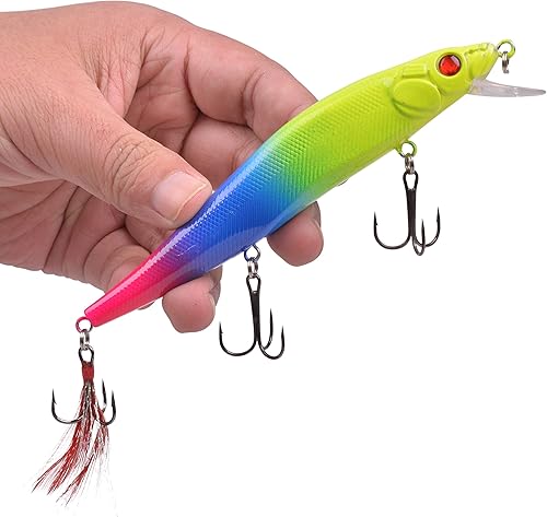 Miniatura 5 de Kit de señuelos de pesca, juego de cebos duros, pececillos, cebos de baño, lápiz de pesca artificial, kit de cebo de pesca para lubina, trucha, Tipo