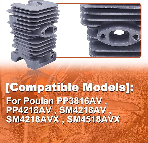 Miniatura 5 de para piezas de motosierra poulan Pistón cilindro para Poulan PP3816AV PP4218AV SM4218AV SM4518AVX Pieza de motosierra, Kit de pistón de cilindro,