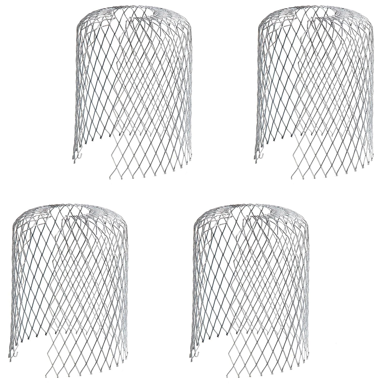 DOETYD 4 Pcs Gutter Guards Aluminum Down Pipe Protectors Expandable Leaf Filter Strainer for Keeping Gutter Downpipes Clear of Blockages from Leaves, Debris, Moss