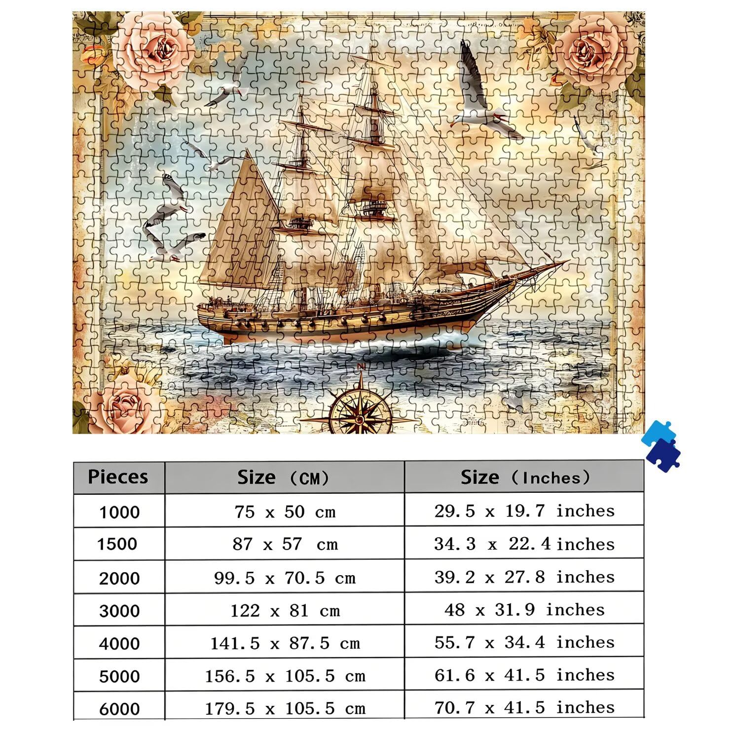Puzzle Puzzle 1000 elementów dla dorosłych z plakatem w zestawie, drewniane puzzle do gry rodzinnej, edukacyjna i antystresowa zabawa, dekoracja ścienna do domu, prezent urodzinowy, 75 x 50 cm retro